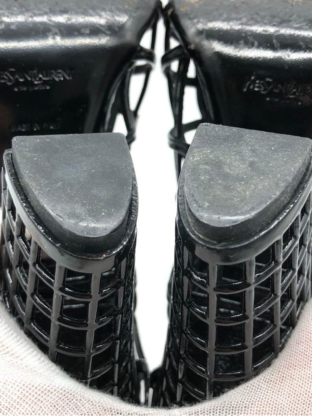 Yves Saint Laurent SS 2009 Black Caged Peep-Toe High Heel Boots - Women - Picture 10 of 10